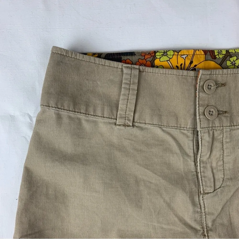 Abercrombie & Fitch y2k women's size 2 xs Tan Cargo Skirt mini Fit corduroy - Image 7
