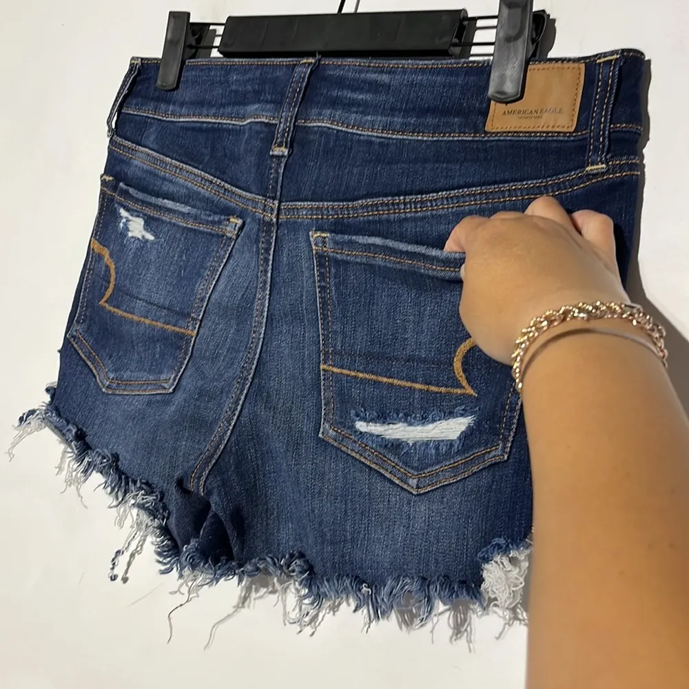 American Eagle Ne(x)t Level Stretch Raw Hem Dark Wash Denim Jeans Size 8 - Image 6