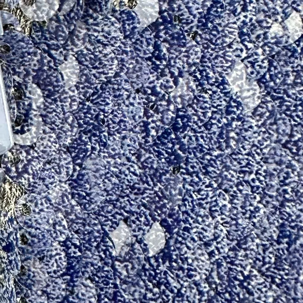 Carmen Marc Valvo Denim Sequin Mini Shift Dress size 8 Sleeveless - Image 7