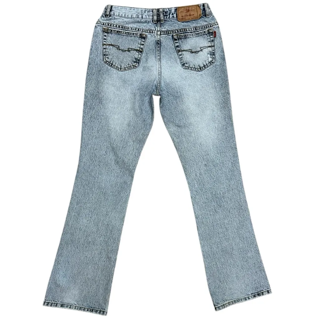 Vintage Jaba Jeans Y2K Distressed Straight Leg Light Wash Low Rise Flare Jeans Blue Size 26 - Image 2