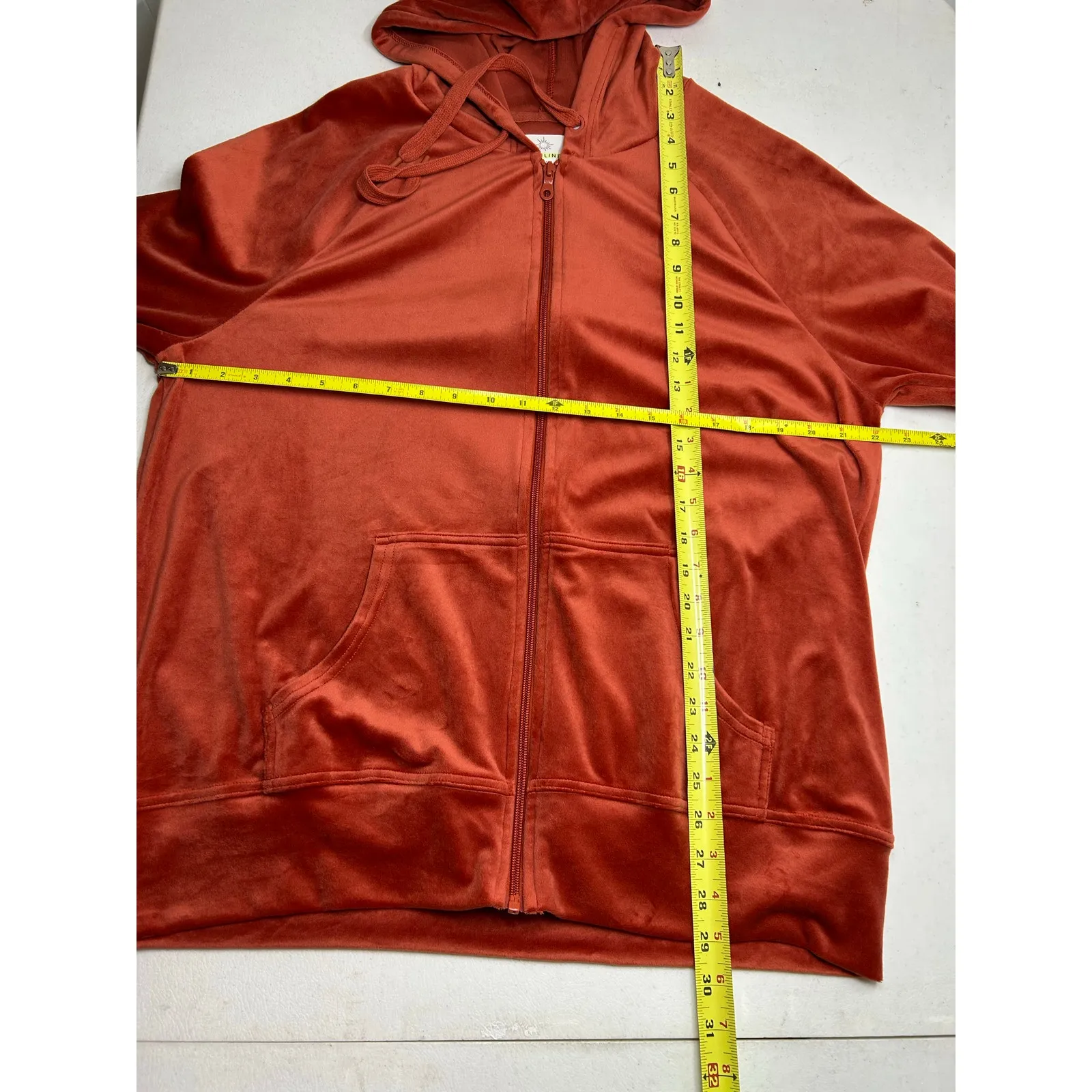 OFFLINE By Aerie After Party Velour Oversized Full Zip Hoodie in Cinnabar Size M - Image 6
