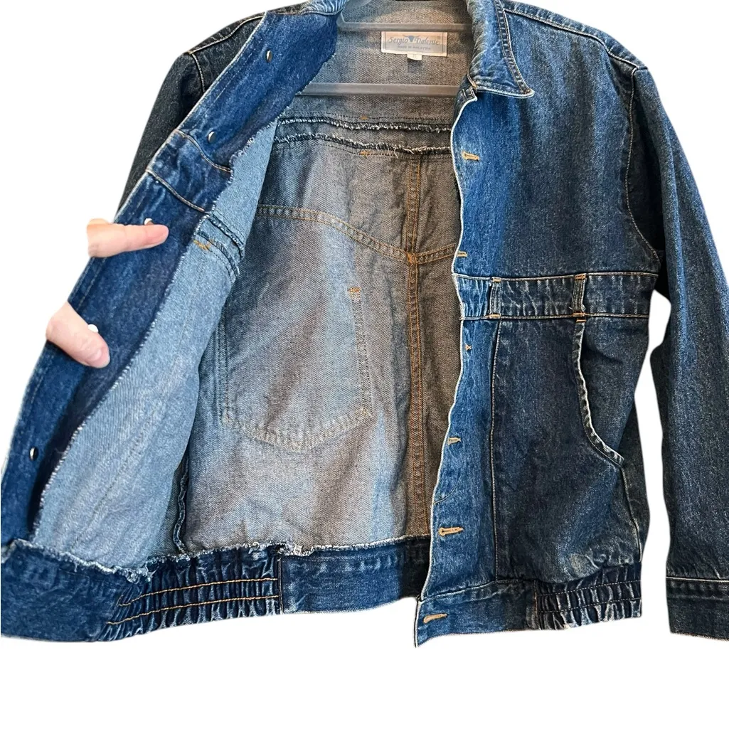 Sergio Valente Women Vtg 80’s Jean Denim Jacket M Back Pockets Baggy Streetwear Blue Size M - Image 4