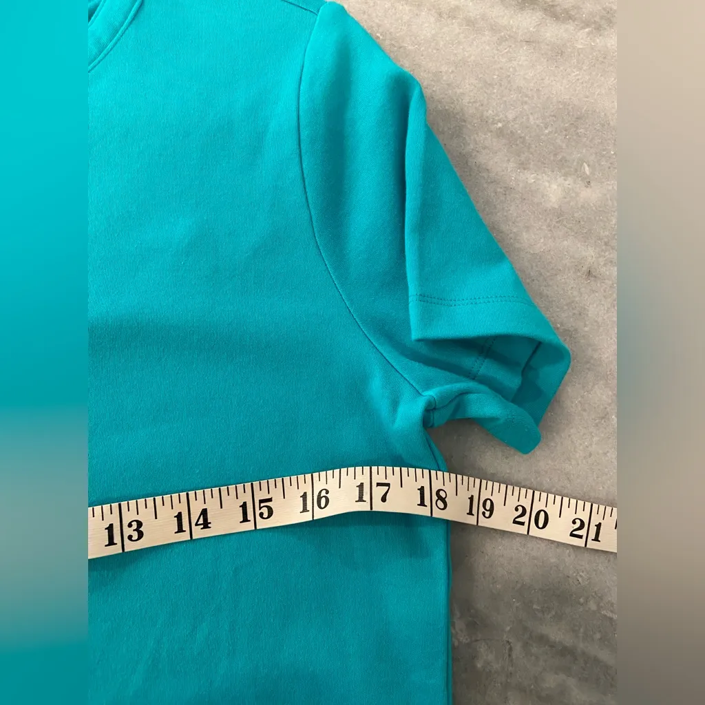 NWT Eddie Bauer Size S Teal Blue Pima Cotton Short Sleeve V Neck Tee Shirt - Image 11