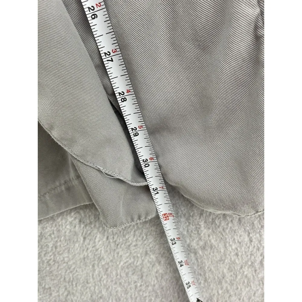 Lulus  Women's Shacket Open Front Solid Gray Size XS Roll Tab Thin Short Sleeve - Image 9