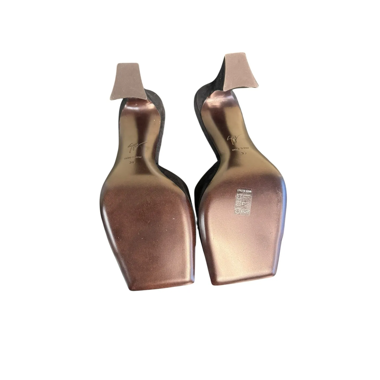 Giuseppe Zanotti NIB Kanda Square Toe High Heel Slides in Black Suede Size 39 - Image 9