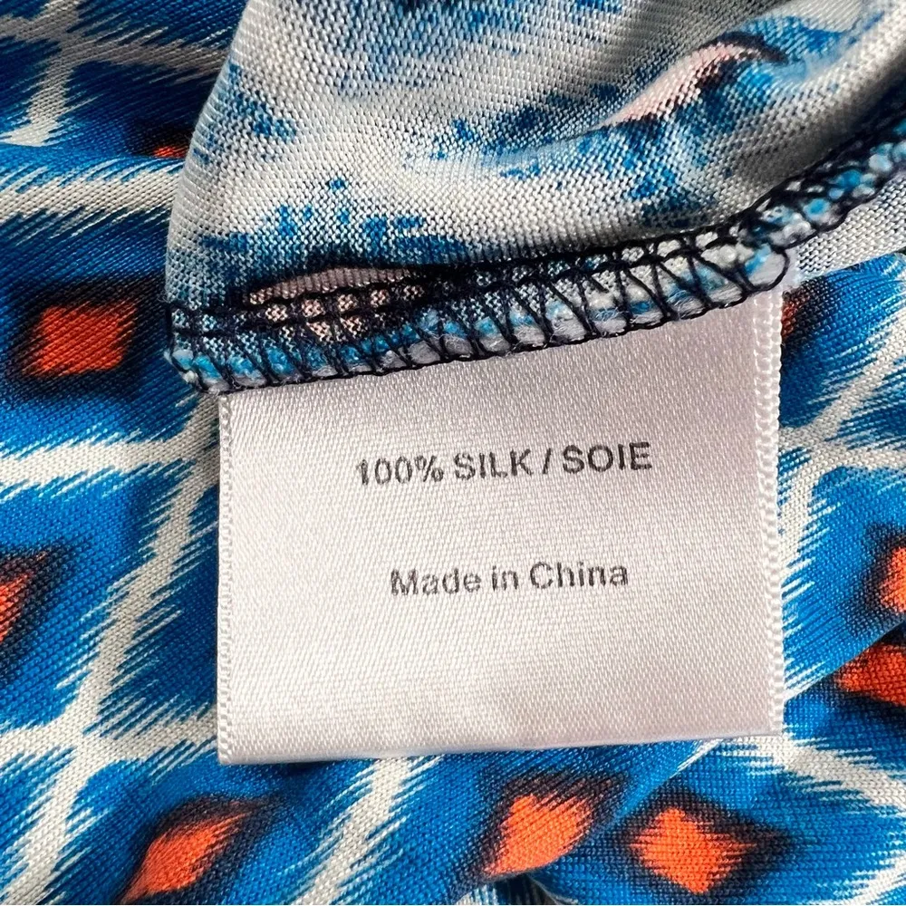 Tory Burch Silk Diamond Print V-Neck Dress - Image 5