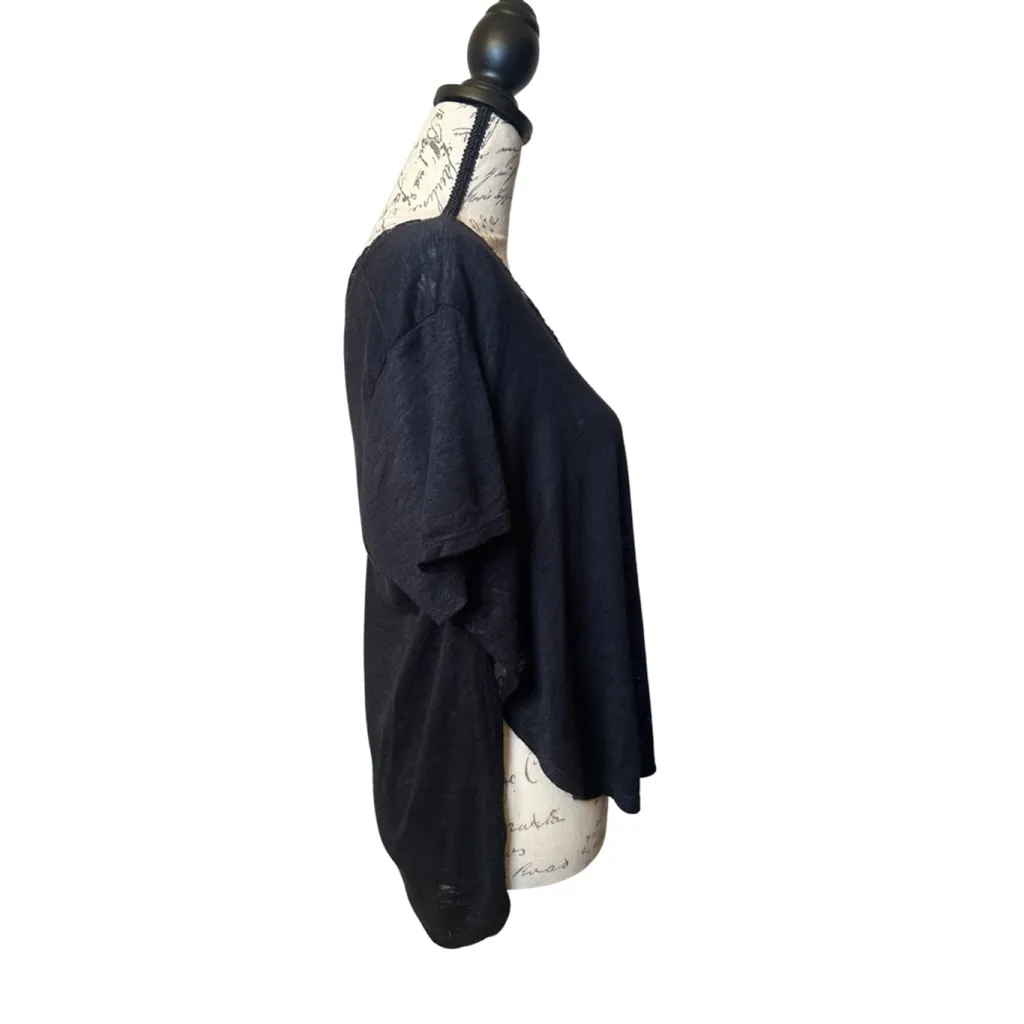 Melrose and Market Size Large Black Sheer Scoop neck Short Sleeve Shirt - Image 4