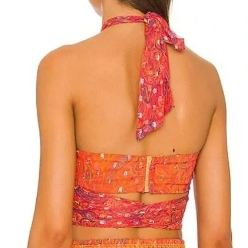 House of Harlow x REVOLVE Tammy Top in Pink Paisley Multi Orange - Image 2