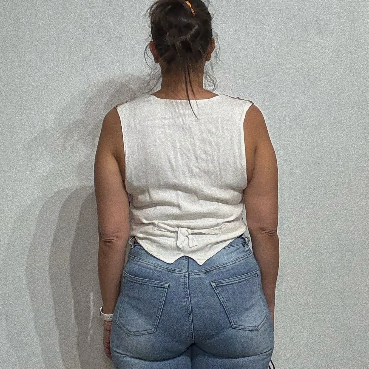 Fashion Passport Floral Beaded Vintage Vest Sz S Brown - Image 9