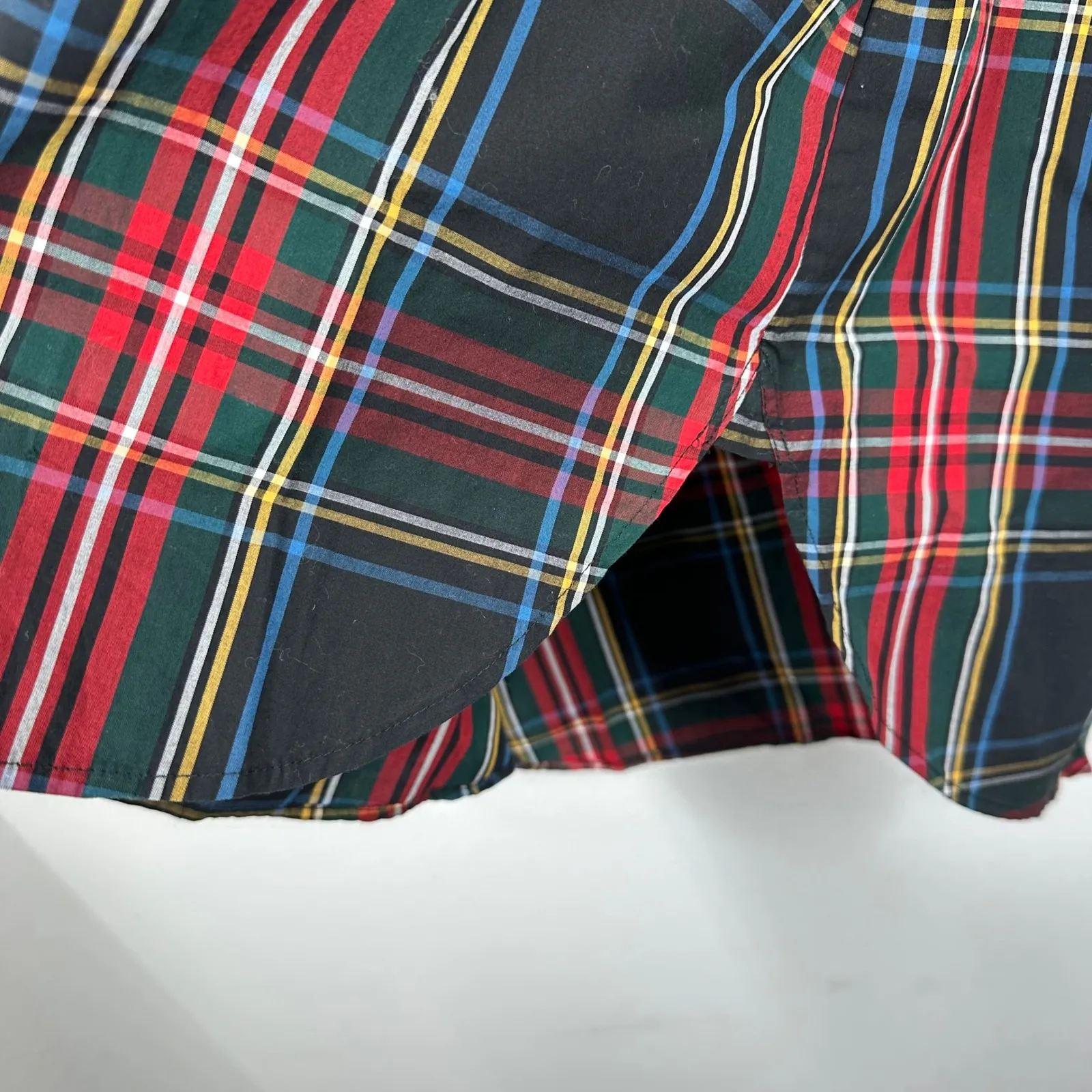 J. Crew Pajama Shirt Classic Red Green Blue Stewart Tartan Plaid Cotton NWT - Image 7