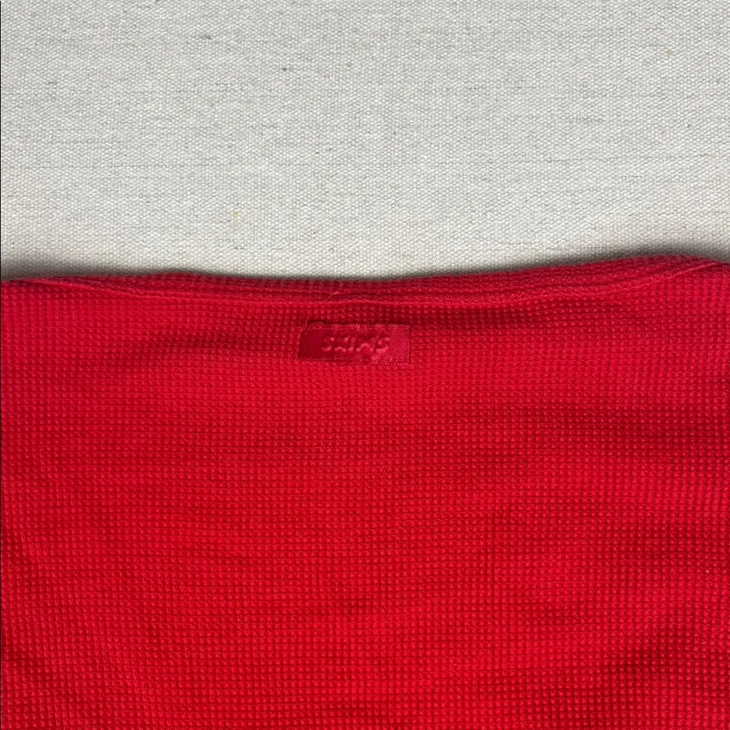 Skims waffle Henley in red
Size: Large - Image 4