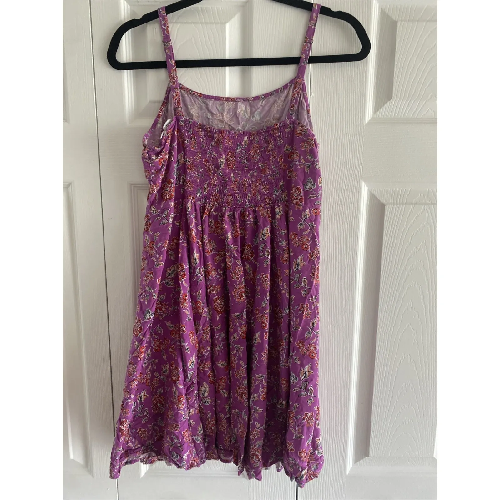 Gap Womens Medium Purple Babydoll Skater Dress Floral Mini - Image 4