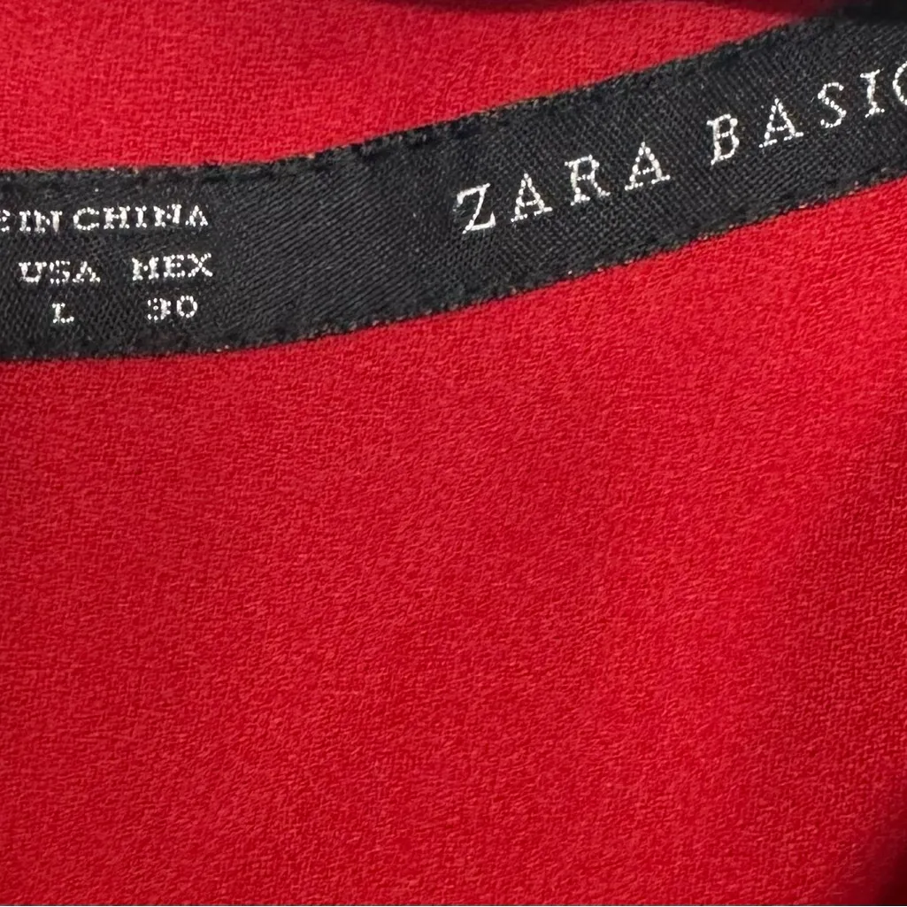 Zara Basic Red Zip-Front Mini Dress Size L 🔥 Send Offer! Retail $49 - Image 2