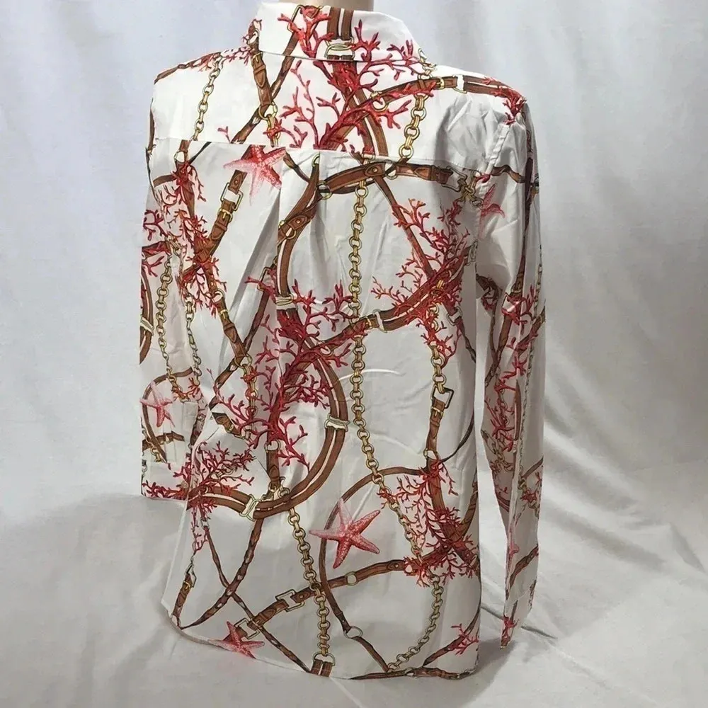 Susan Graver Size 6 Chain Design Button Down Shirt. New Without Tags - Image 5