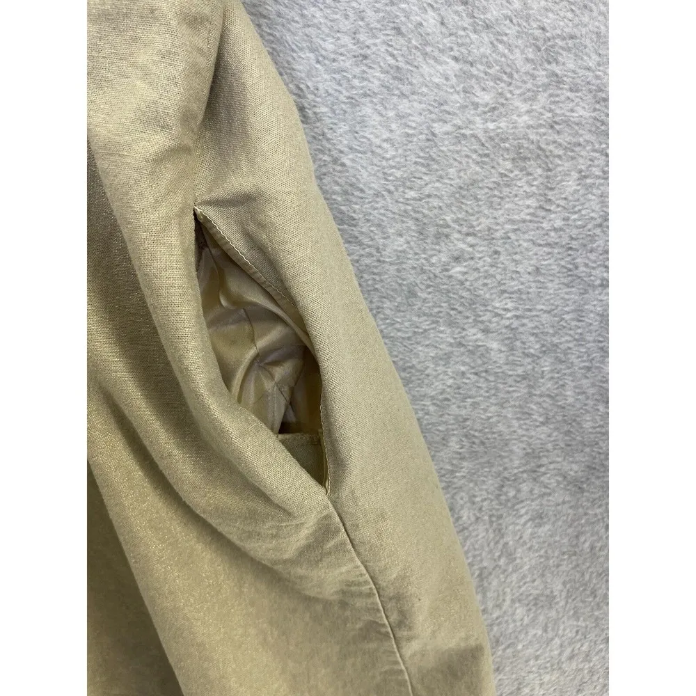 Molly New York Women's Sleeveless Fit & Flare Dress Plunge Size 0 Brown Linen - Image 3