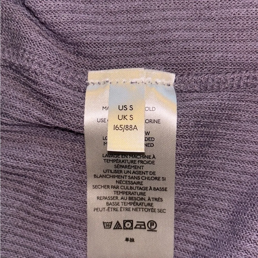 FREE PEOPLE 'JUICY' RIBBED COWL-NECK TOP, PURPLE SMOKE Size Small - Image 5