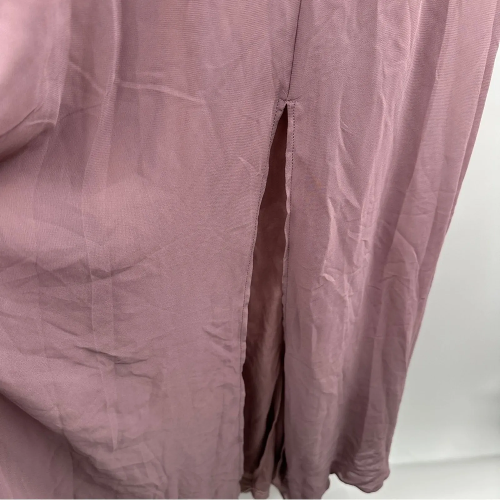 Birdy Grey Devin Convertible Chiffon Maxi Bridesmaid‎ Dress Dark Mauve Sz M NEW - Image 6