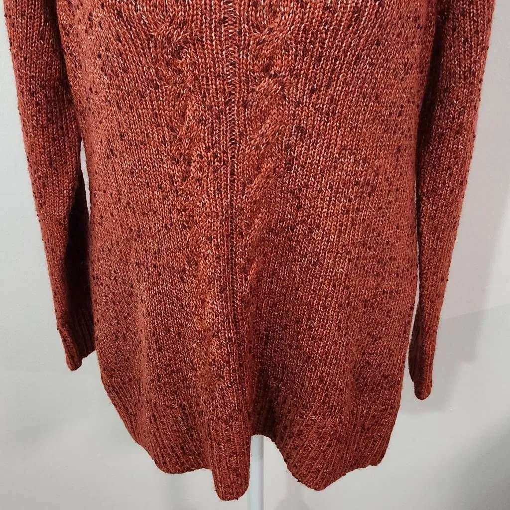 Naturals D&Co. Rust Sweater Size XS Soft Mock Neck Knit Sweater Red - Image 3