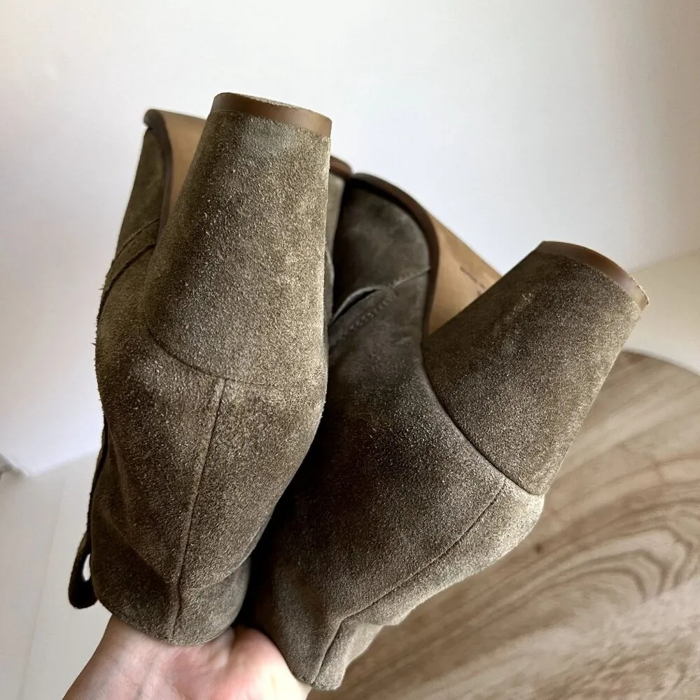 Madewell Billie Sage Worn in Suede Almond Toe Zipper Ankle Boot 8.5 - Image 8