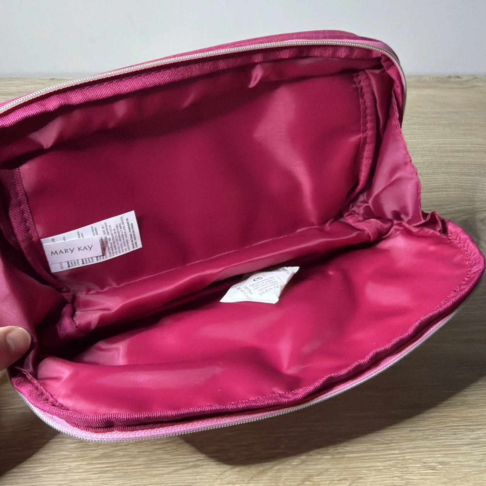 Mary Kay Makeup Bag Pouch Lilac Maroon Pink Flower Zippered Vanity Travel Case - Image 5