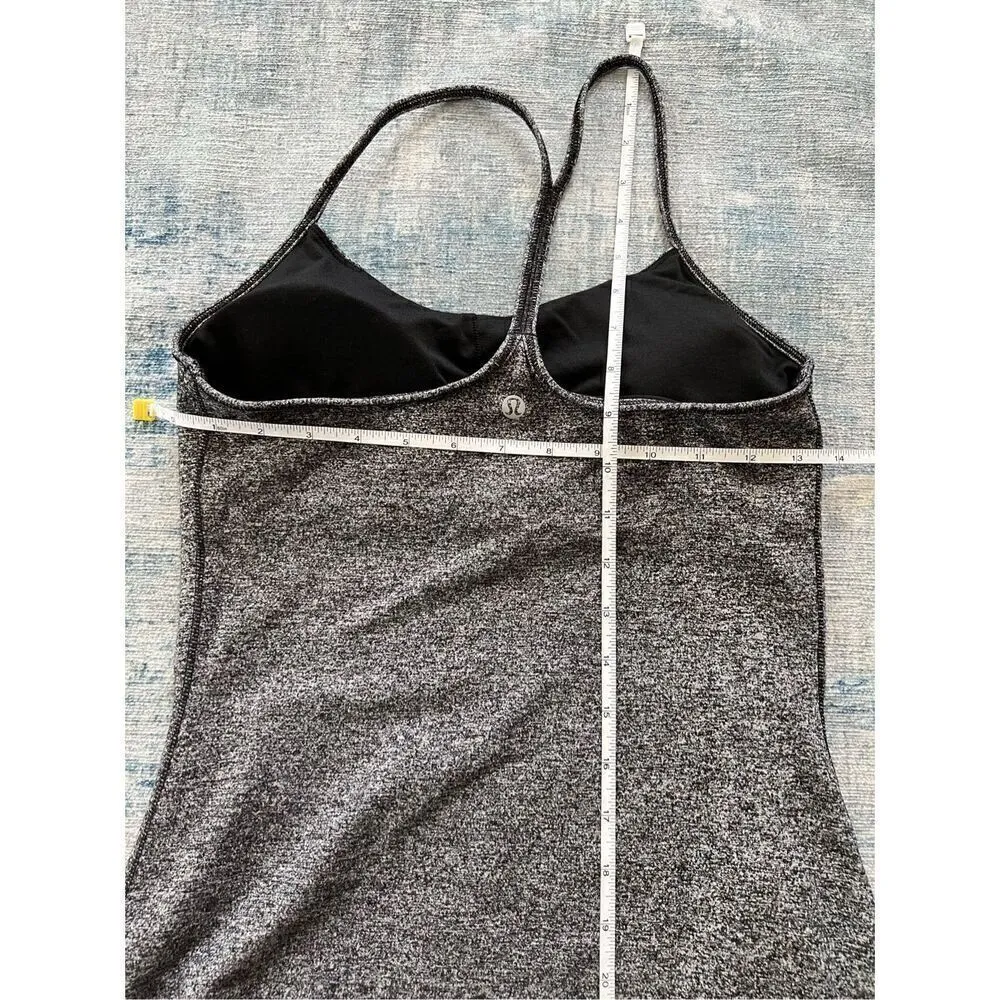 Lululemon Heathered Black Power Pose Athletic Tank Top Size 6 - Image 4