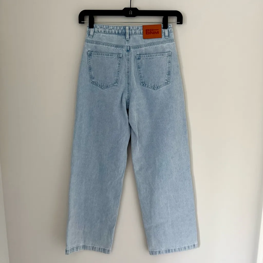 Princess Polly Booran Light Wash Denim Wide Leg Center Seam Jeans - Image 7