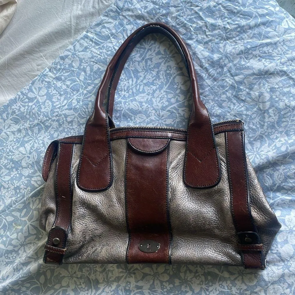 brown and silver handbag - Image 2