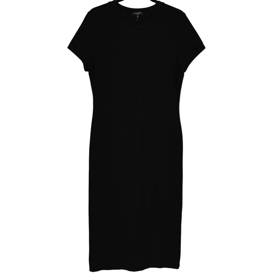 rag & bone Irina Ponte Maxi T-Shirt Dress Black Short Sleeve Size XL Minimalist - Image 4
