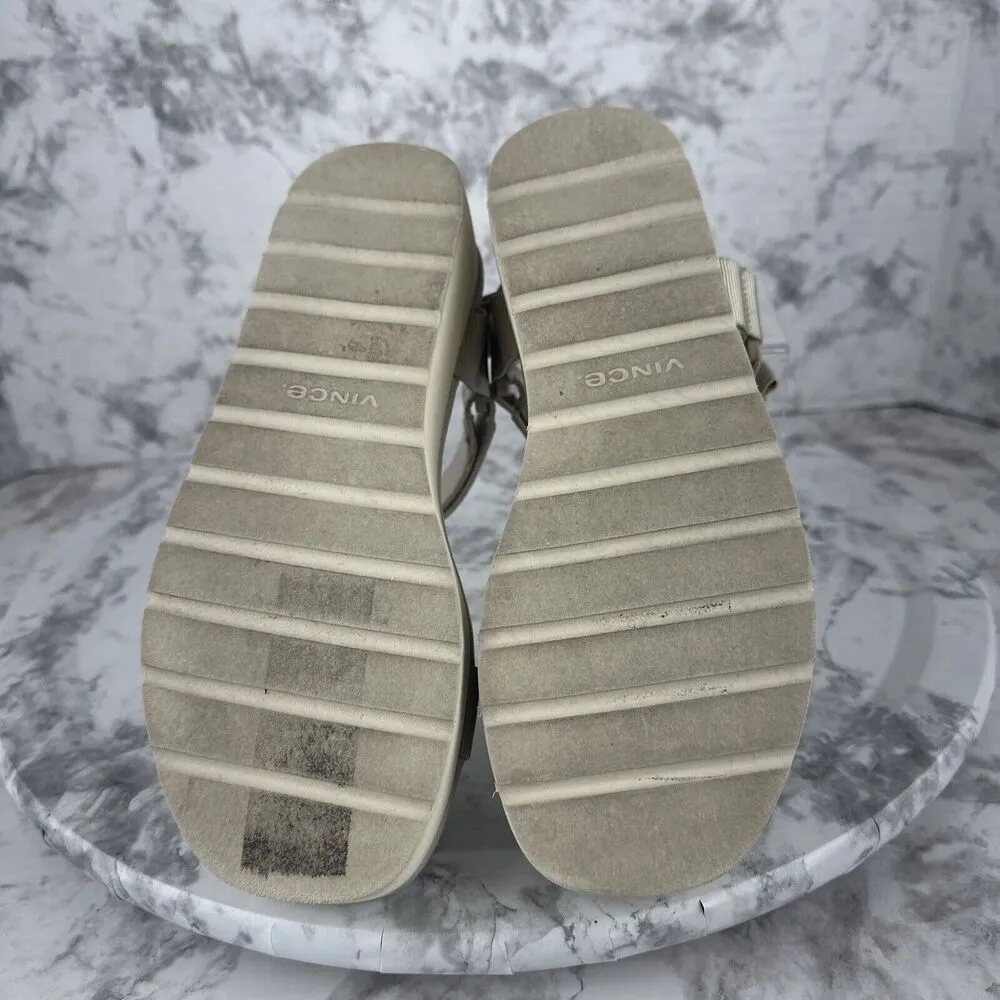 Vince Womens Carver Flatform Sport Sandal Size 7 Taupe Beige Gray Leather - Image 5