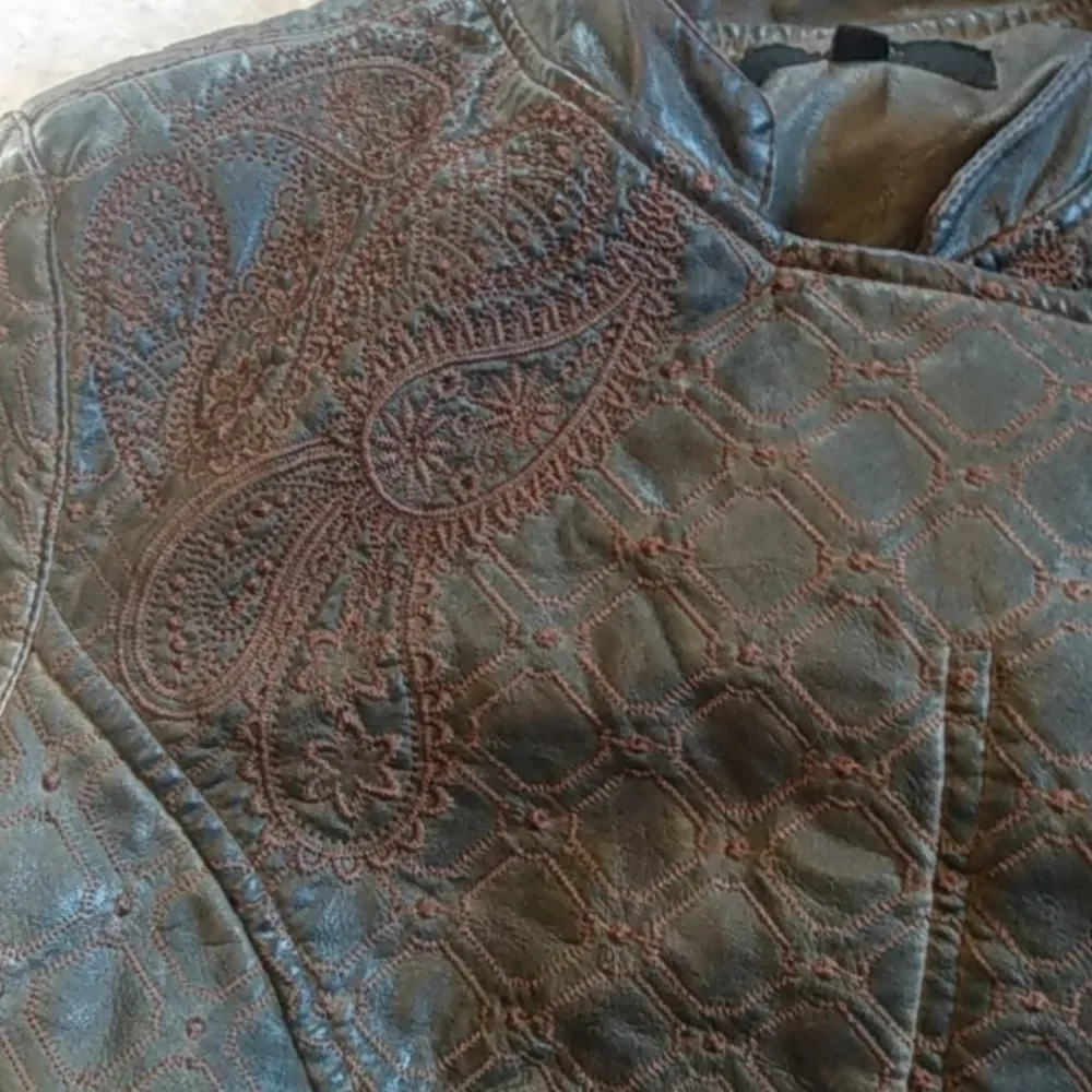 A.B.S. by Allen Schwartz Brown Faux Leather Distressed Moto Jacket - Image 12