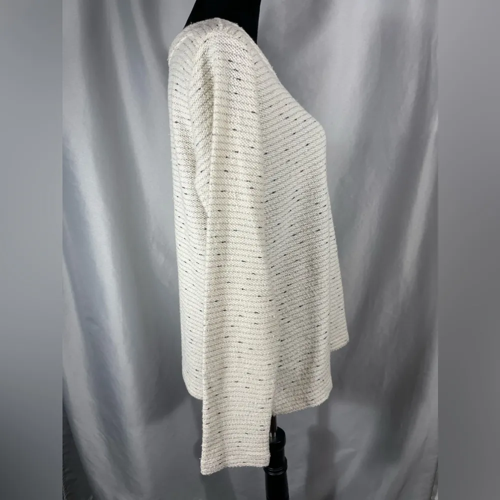 Loft Boatneck Ivory Cream  Speckled Black Long sleeve Women’s Sweater Sz M NWOT - Image 4