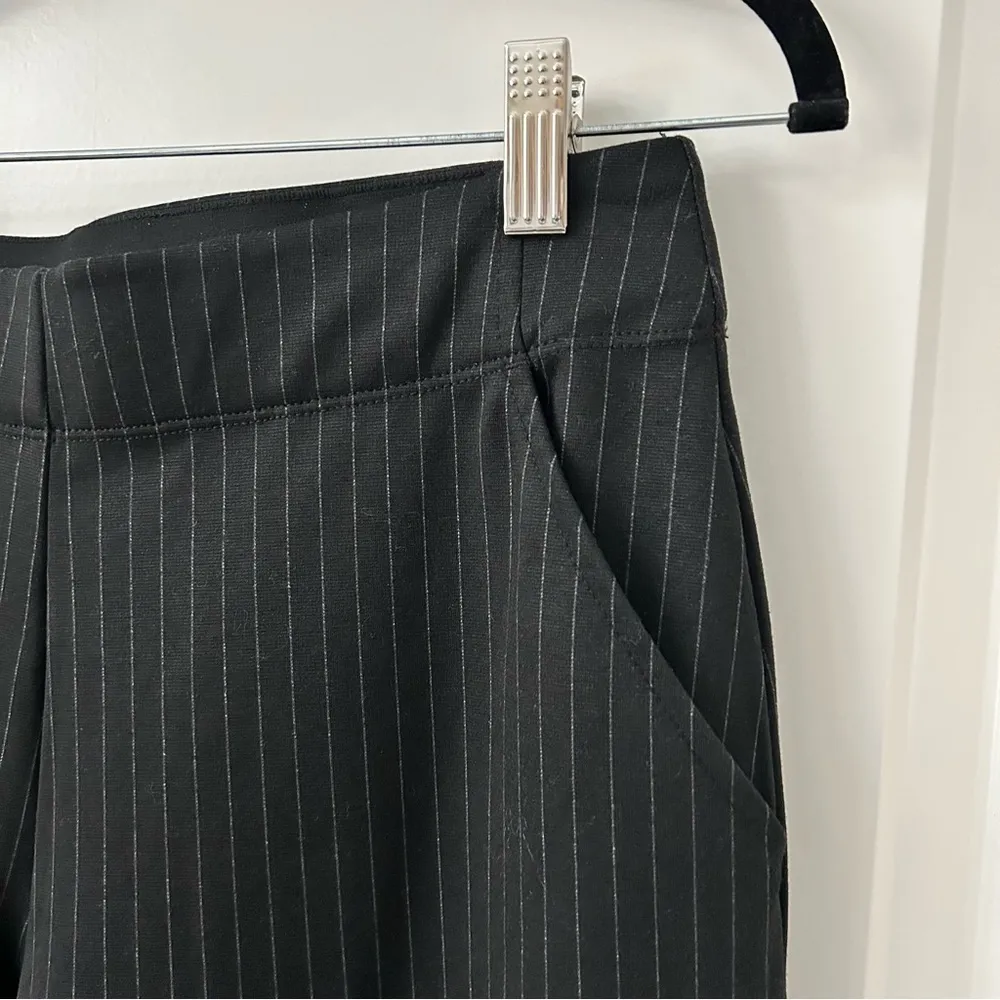 Max Studio Black Pinstripe Wide Leg Trousers Medium - Image 3