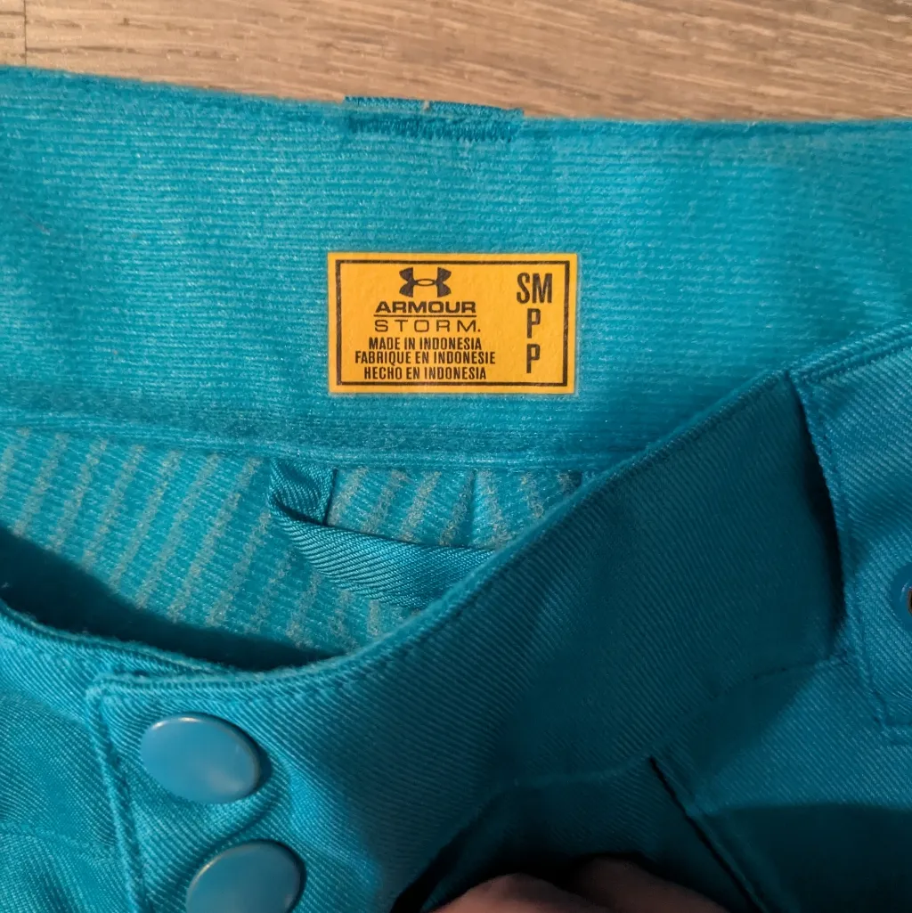 Under Armour Turquoise Blue Storm Ski Flared Snow Pants Size Small - Image 6