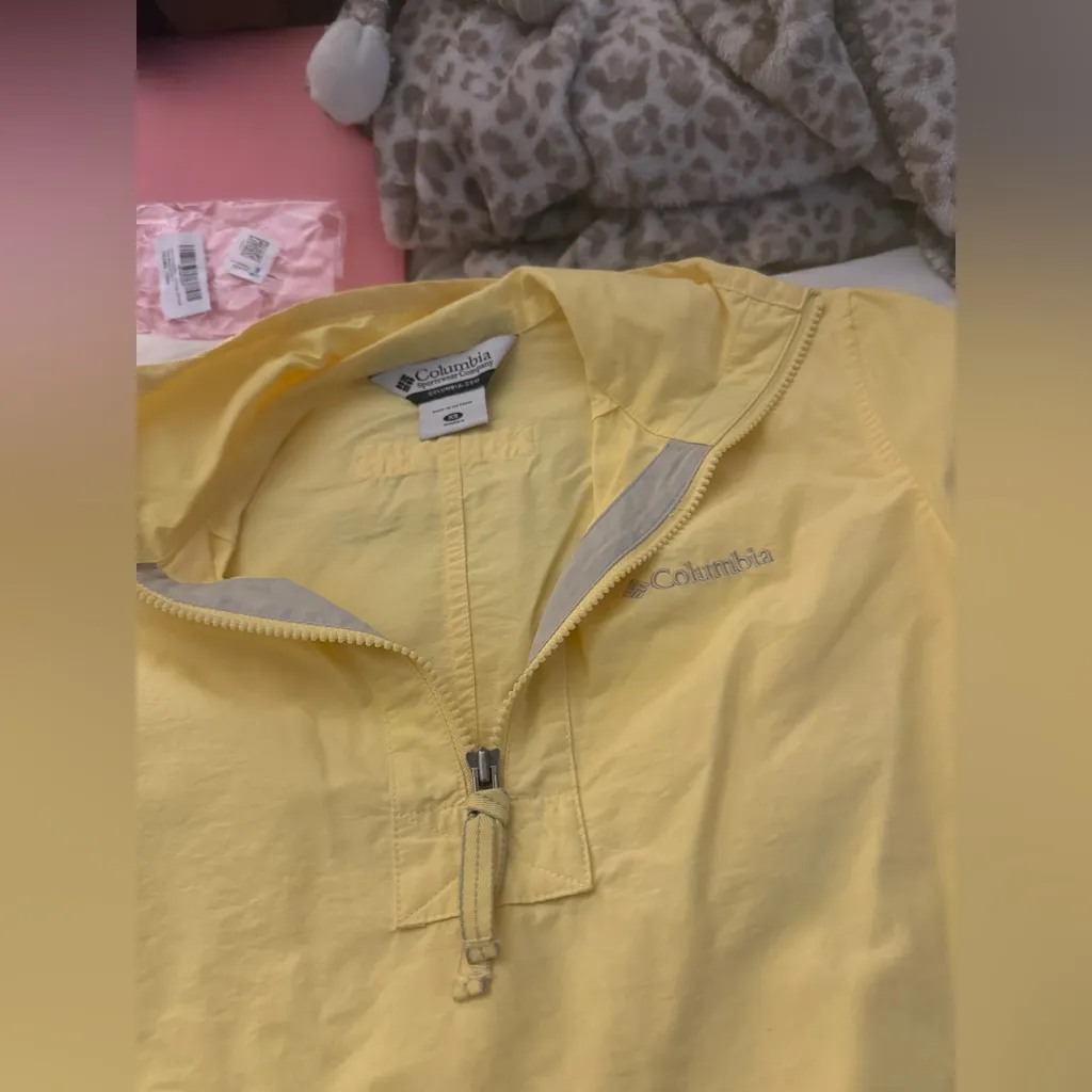 VINTAGE! Columbia anorak pullover windbreaker Yellow Size XS - Image 2