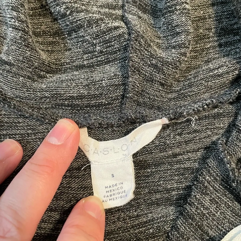 Caslon Gray Zipper Up Hooded Sweatshirt- Size Small - Image 8