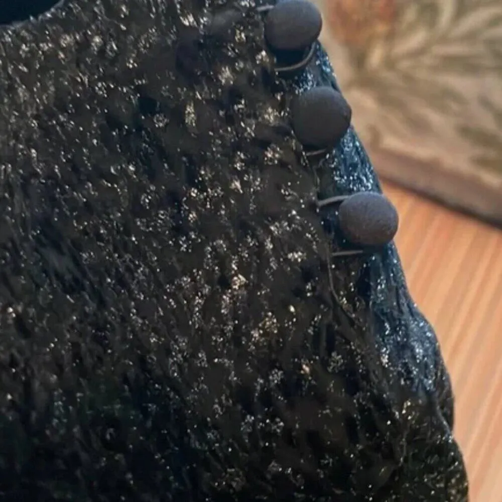 The Attico Woven Long Sleeve Blouse Black size 8 Size M - Image 3