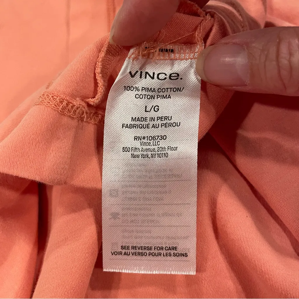 Cute Vince peach pima cotton boxy wide sleeve t-shirt large - Image 12