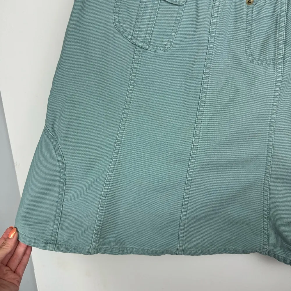 Marc Jacobs Denim Cargo Skirt Sz 2 Knee Length Seafoam Blue Green Cotton - Image 13