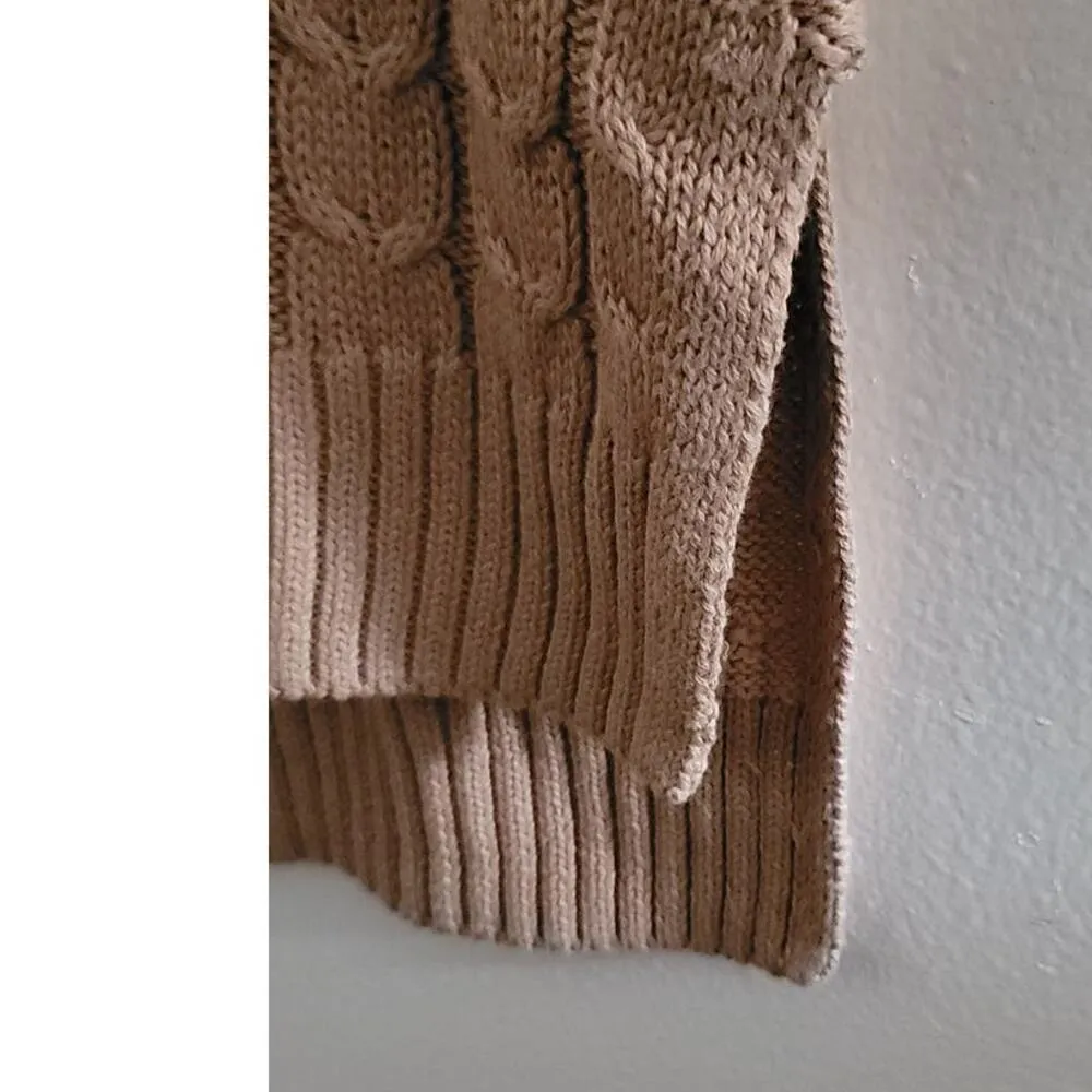 Cupcakes and Cashmere Braided Knit Sweater Vest Tan Medium - Image 5