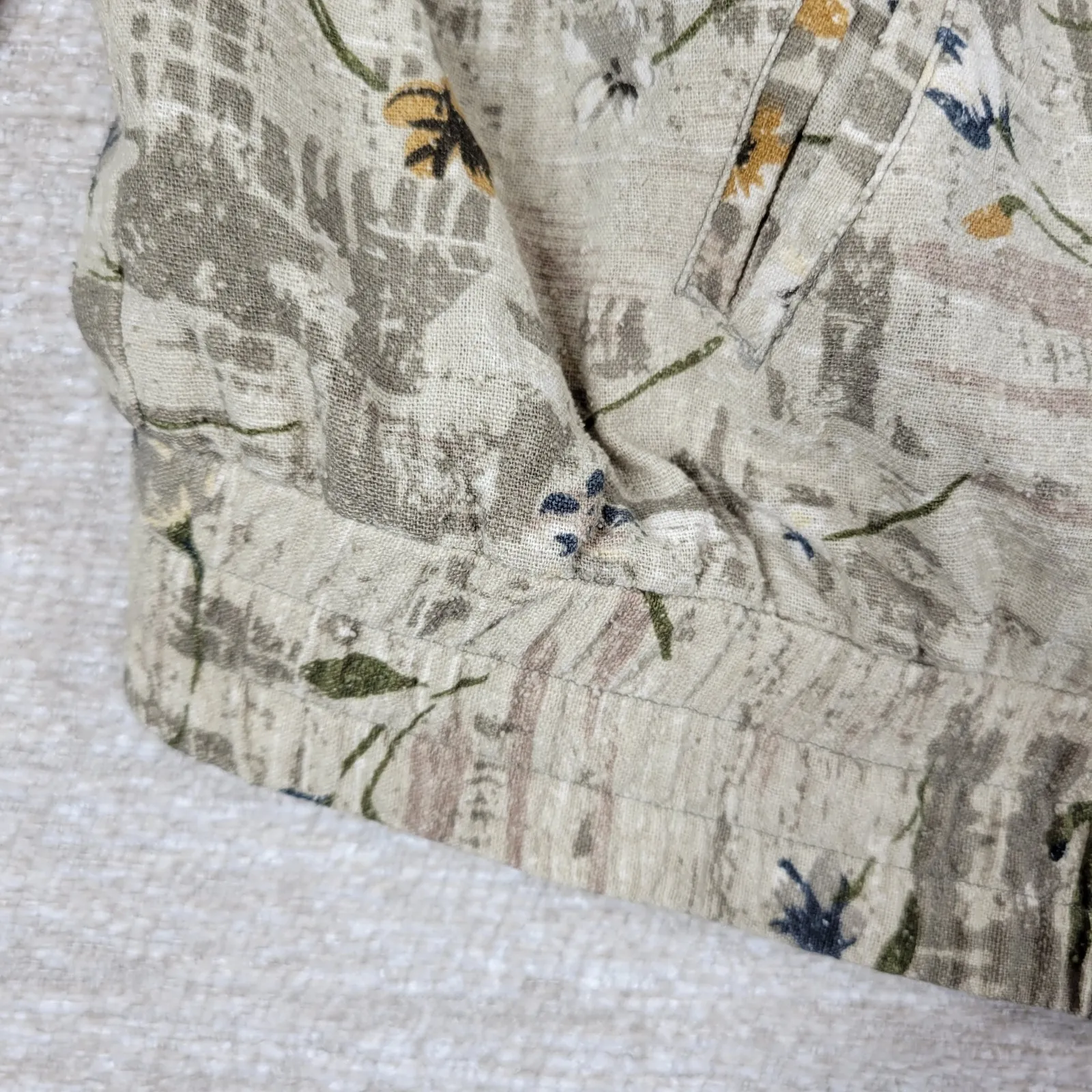 Vtg EVR Silk Bomber Jacket Womens XL Green Floral Tulips Camo Zip Up Streetwear - Image 11