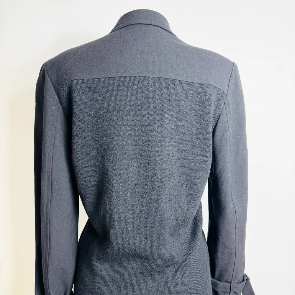 Dries Van Noten 100% wool tailored black blazer with longer contrast back panel - Image 7