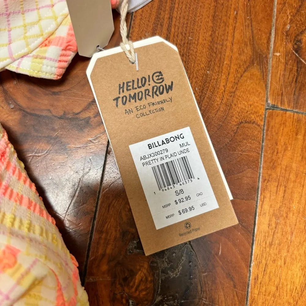 Billabong Pretty In Plaid Bikini Set S - Image 6