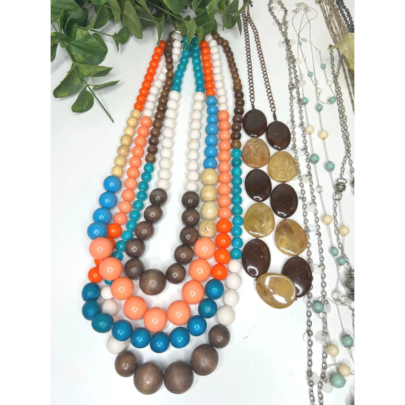 Lot‎ of 8 Costume Jewelry Necklaces Blue - Image 2