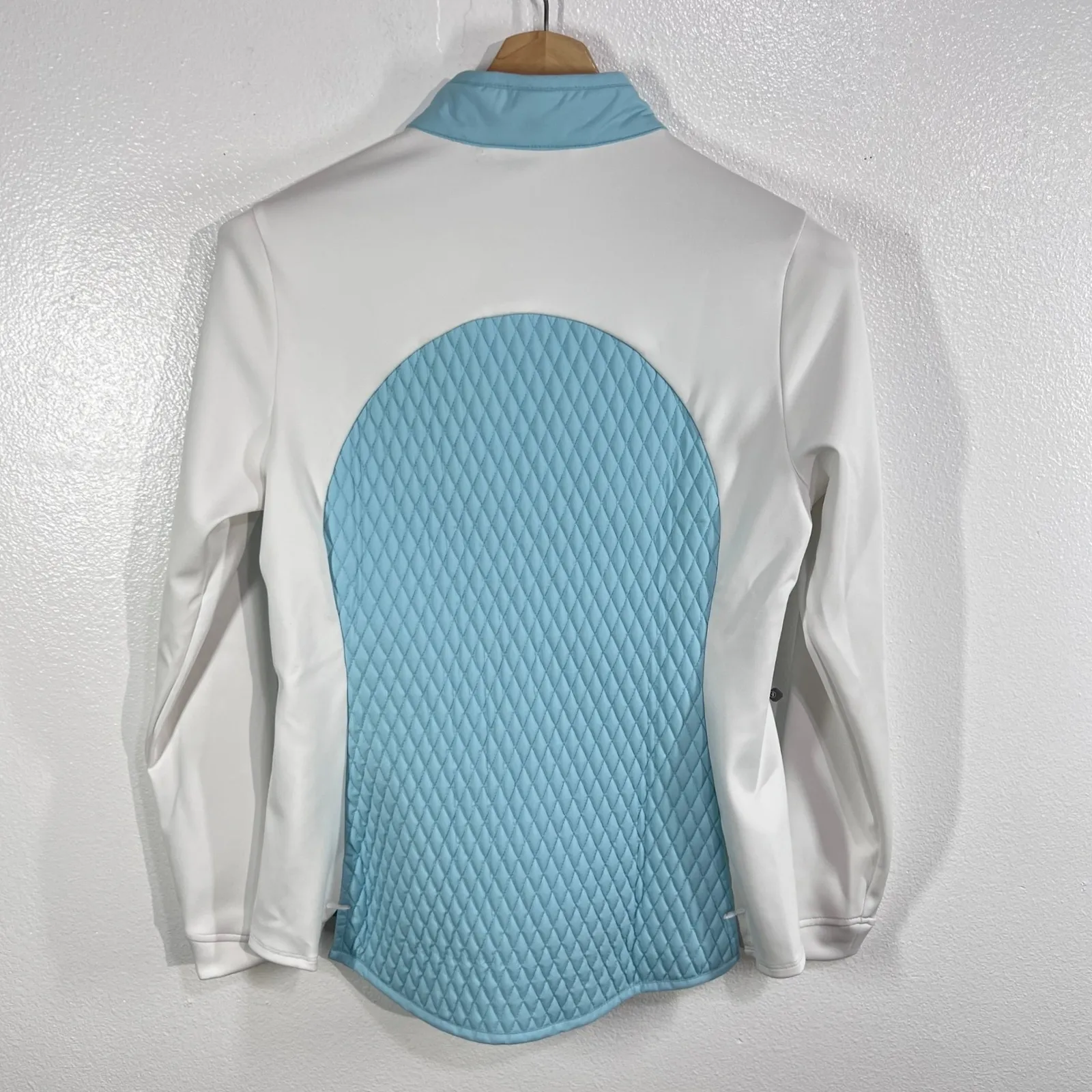 Peter Millar Merge Elite Quilted Jacket Women's M Blue White Zip Front Stretch - Image 3