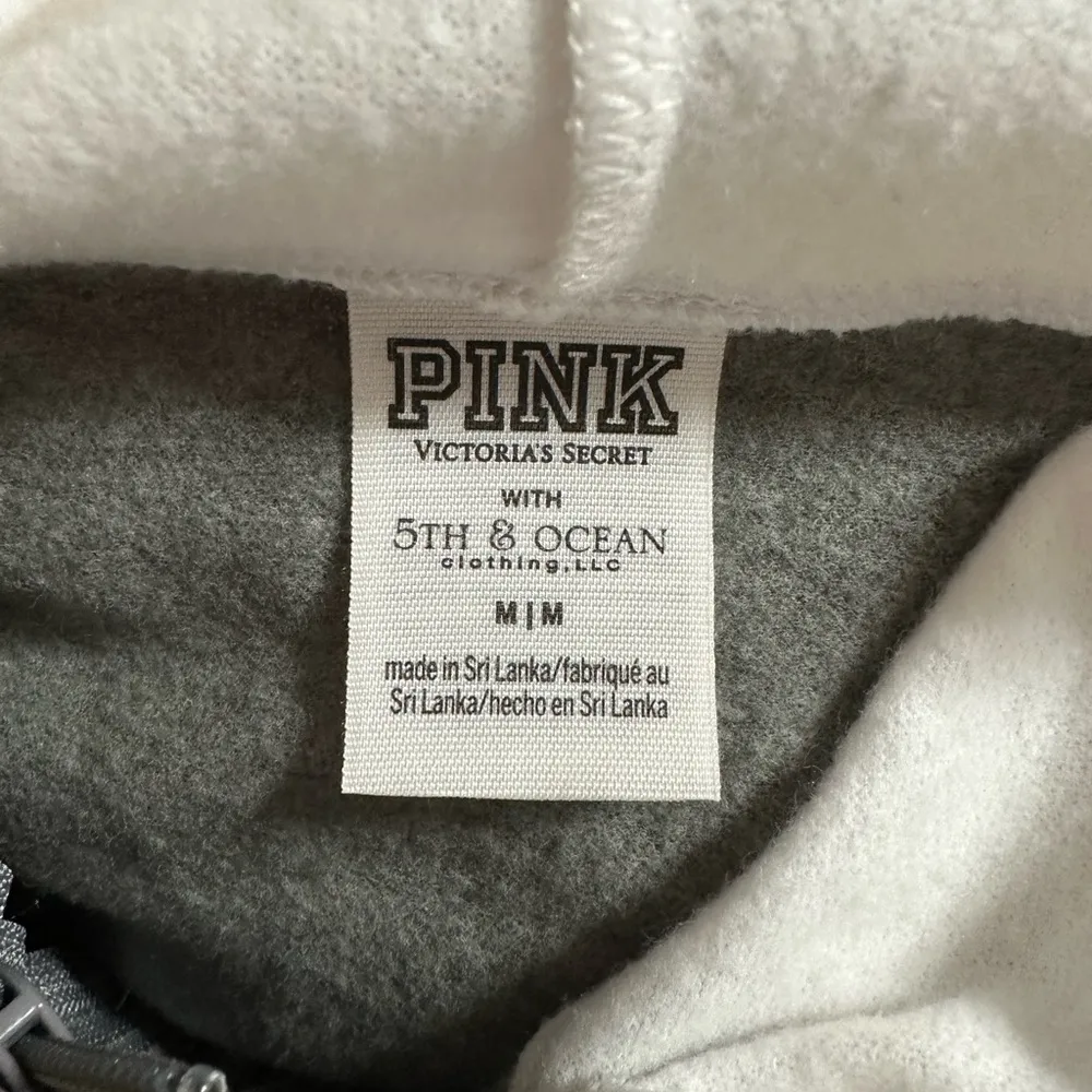EUC Pink full zip Hoodie with 5th and ocean collaboration Medium - Image 3