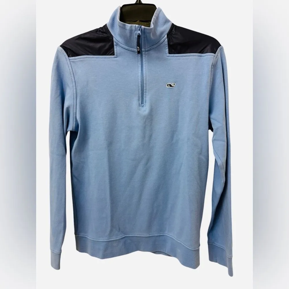 Vineyard Vines Women’s Shep Shirt Pullover Size XS 1/4 Zip Light Blue & Navy - Image 2