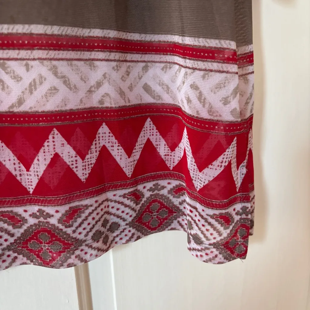 Chico's Size 3 Sheer Animal Print Western Blouse Leopard Top Shirt Chico Size XL - Image 7