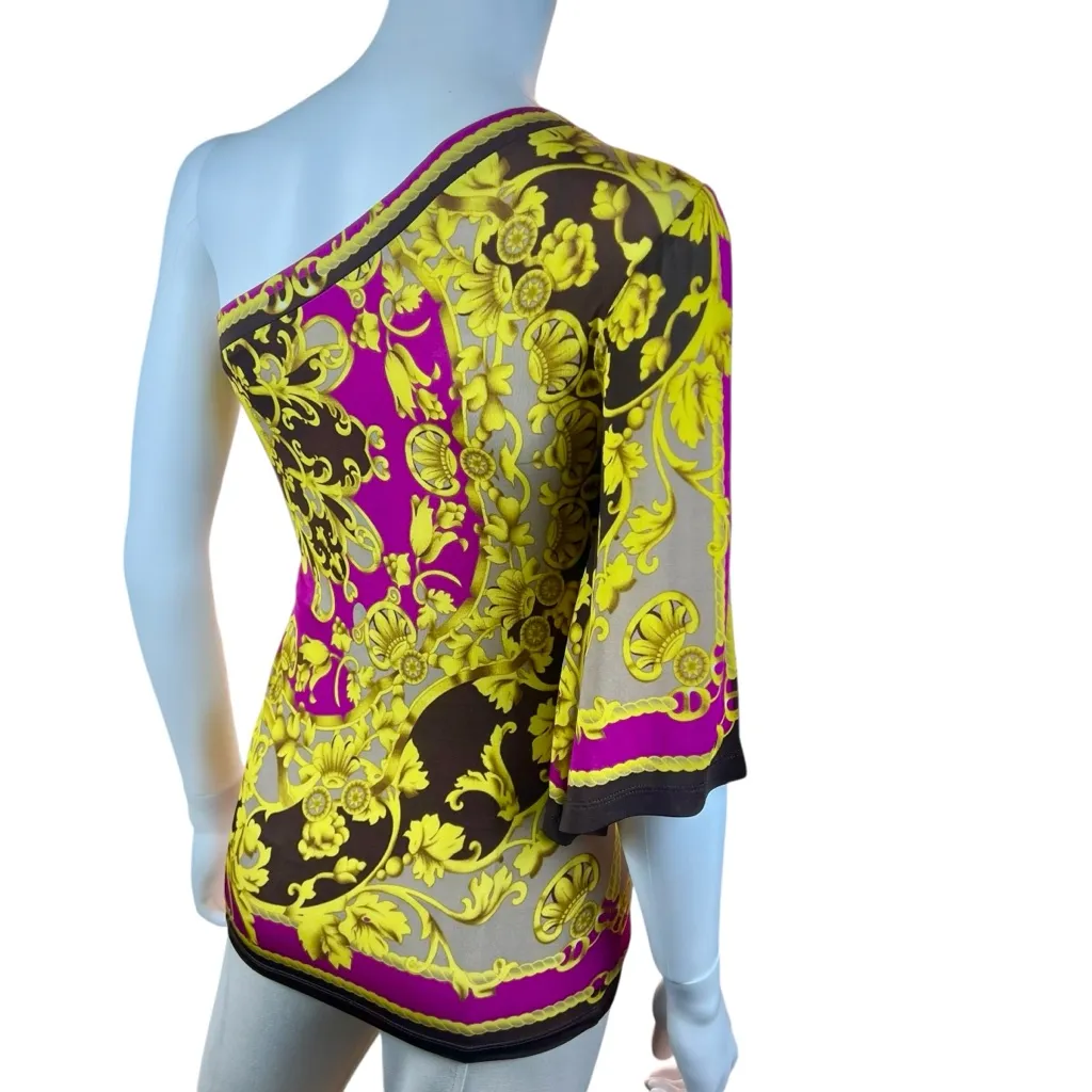 Cache One Shoulder Printed Pull-Over Blouse Top - Image 2