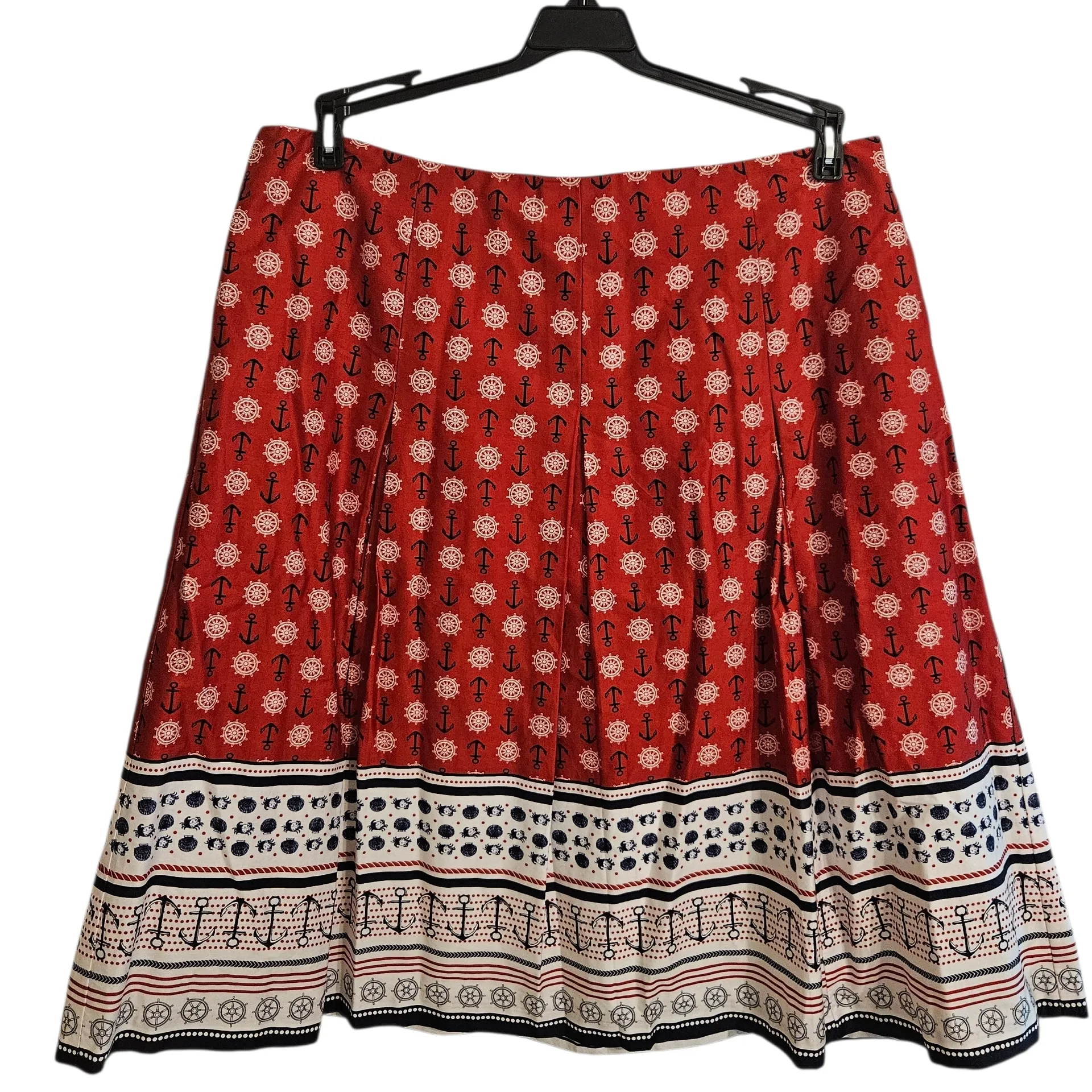 Charter Club Skirt Nautical Sailor Print Pleated Fully Lined 100% Cotton Sz 10 - Image 2