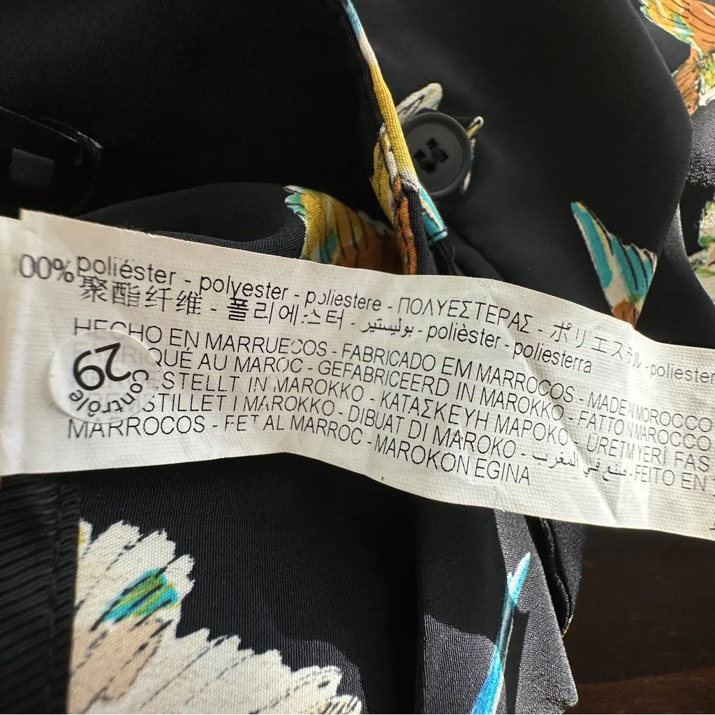 NWT Zara birds print black belted paperbag shorts XS - Image 10